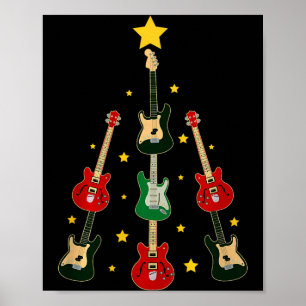 Gitaar Kerstboom Muzikale Gitaar Liefhebbers Gitar Poster