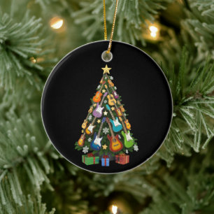 Gitaar Kerstboom Theater Muziekliefhebber Vrolijk Keramisch Ornament