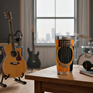 Gitaar klankgat gepersonaliseerd geïsoleerde drinkbeker
