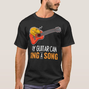 Gitaar Lied Slaande Kat Akoestische Gitarist Muzik T-shirt