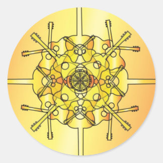 Gitaar Mandala Ronde Sticker