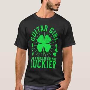Gitaar meisje St Patrick's Day vrouwelijke gitaris T-shirt