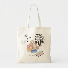 gitaar meisje vibe tote bag