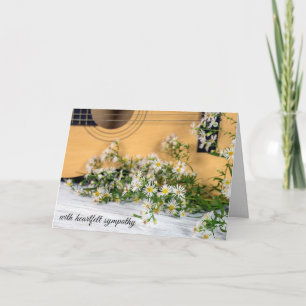 Gitaar met Aster-wildebloemen uit sympathie Kaart