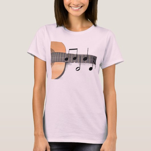 gitaar met notities t-shirt (Voorkant)