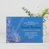 Gitaar Musical Bar Bat Mitswa Uitnodiging (Staand voorkant)