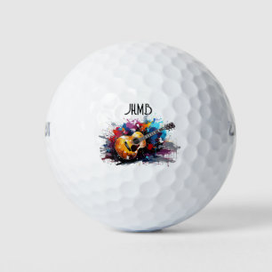 Gitaar Musicus logo Monogram Kunst Golfballen