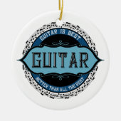 Gitaar muziek notitie cirkel keramisch ornament (Voorkant)