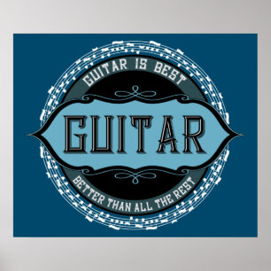 Gitaar muziek notitie cirkel poster