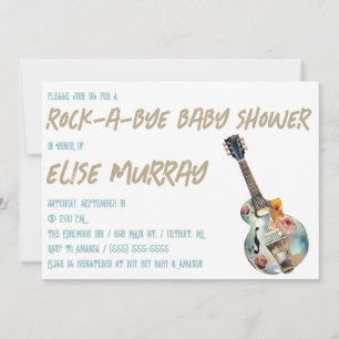 Gitaar, Muziek, Rock-a-Bye Baby shower Kaart