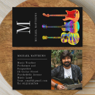 Gitaar Muziekinstructrice Professionele Muzikant F Visitekaartje