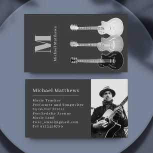 Gitaar Muziekinstructrice Professionele Muzikant F Visitekaartje