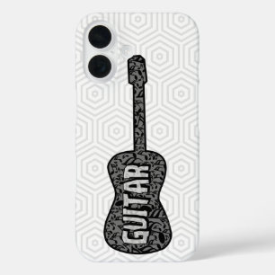 Gitaar Muzieknoten Tekst iPhone 16 Hoesje