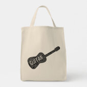 Gitaar Muzieknoten Tekst Tote Bag (Achterkant)