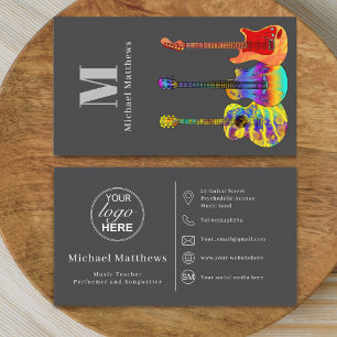 Gitaar Muziektutor Muzikant Logo Social Media Icoo Visitekaartje