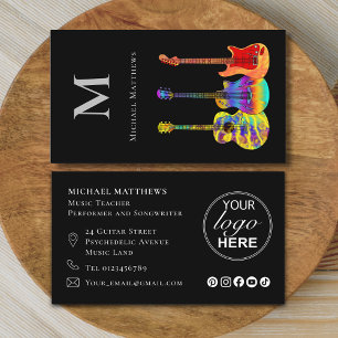 Gitaar Muziektutor Muzikant Logo Sociale Media Visitekaartje