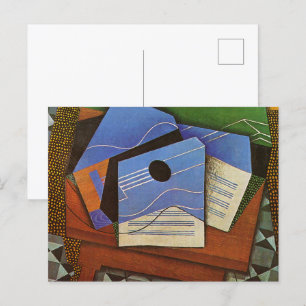 Gitaar op een tafel van Juan Gris Briefkaart