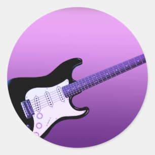 Gitaar Paarse Sticker