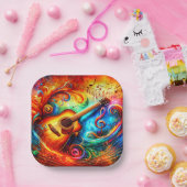 gitaar papieren bordje (Feest)