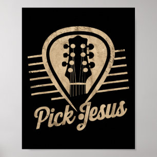 Gitaar Pick Jezus Muziek Pastor Gelukkige Pasen Da Poster