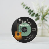 Gitaar  Record Musicus Sage Wedding Kaart (Staand voorkant)
