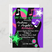 Gitaar: Rock Star Verjaardag Uitnodiging Briefkaar (Voorkant / Achterkant)