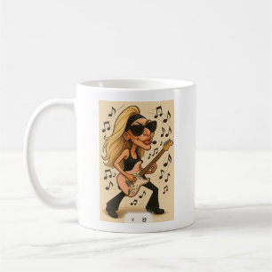 Gitaar Rockin Wilde Vrouw Koffiemok
