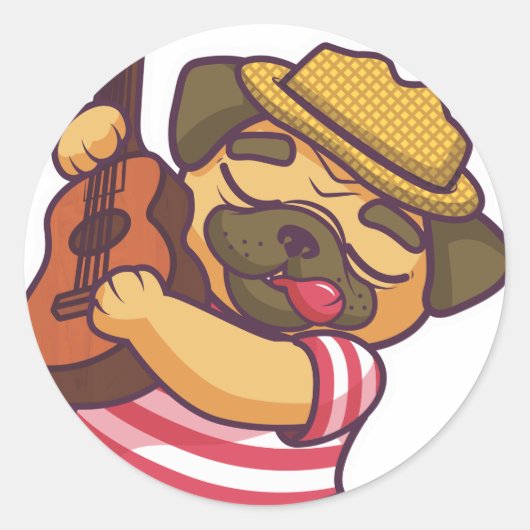 gitaar ronde sticker (Voorkant)