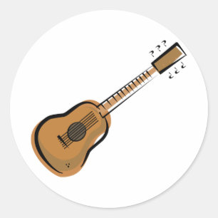 gitaar ronde sticker