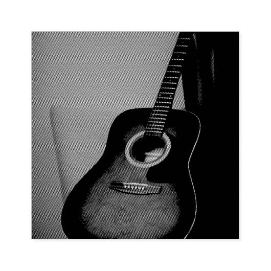  gitaar 	rubberstempel (Afrduk)