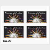 GITAAR SNAREN IN DE ZON RECHTHOEKIGE STICKER (Vel)