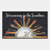 GITAAR SNAREN IN DE ZON RECHTHOEKIGE STICKER (Voorkant)