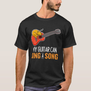 Gitaar Song Sleeping Cat Akoestische Gitarist Musi T-shirt