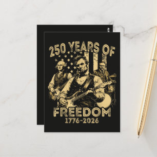 Gitaar spelen 4 juli 250ste verjaardag briefkaart