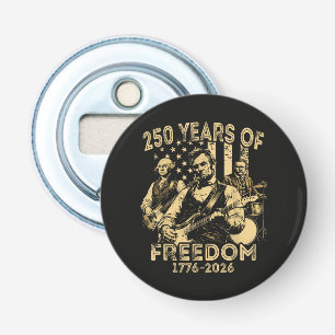 Gitaar spelen 4 juli 250ste verjaardag button flesopener