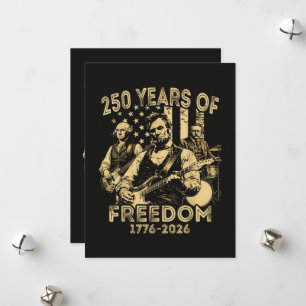 Gitaar spelen 4 juli 250ste verjaardag feestdagenkaart