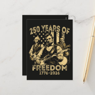 Gitaar spelen 4 juli 250ste verjaardag feestdagenkaart