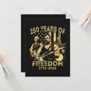 Gitaar spelen 4 juli 250ste verjaardag kaart