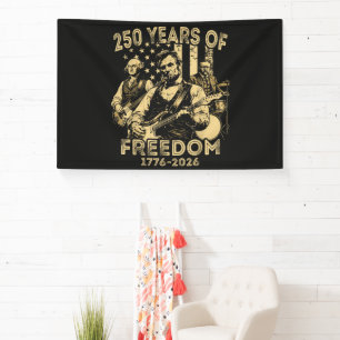 Gitaar spelen 4 juli 250ste verjaardag spandoek