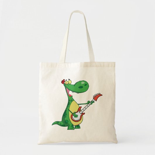 Gitaar spelen Dinosaurus Canvas tas (Voorkant)