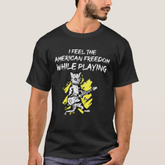 Gitaar spelen met de Amerikaanse vrijheid T-shirt