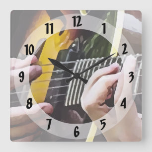 Gitaar spelen vierkante klok