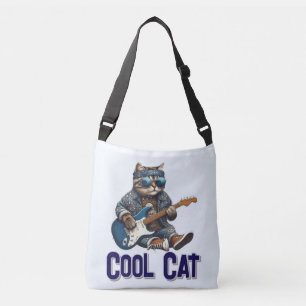 Gitaar spelende kat - Coole Kitty Vibes Crossbody Tas