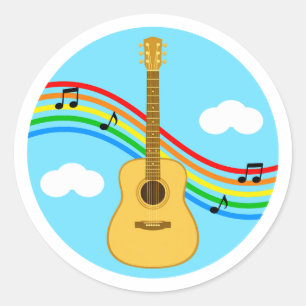 Gitaar Sticker Lucht Regenboog Muziek Kinderen