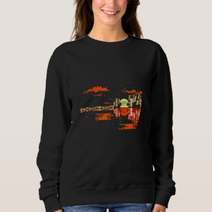 Gitaar Sunset Sky City Lake Reflection Special Des Trui