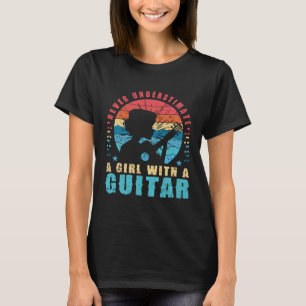 Gitaar T-shirt Onderschat nooit een meisje vrouwen
