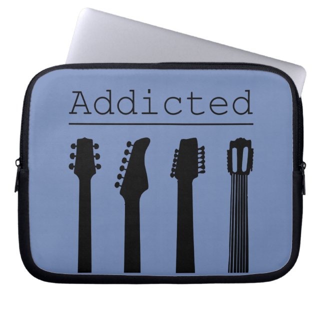 gitaar verslaafd laptop sleeve (Voorkant)