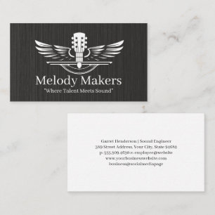 Gitaar Vleugels Logo Muziek Visitekaartje