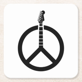 Gitaar Vredesteken Vierkante Kartonnen Onderzetter