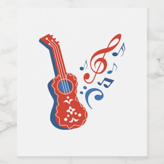 gitaar wijn etiket (Enkel label)